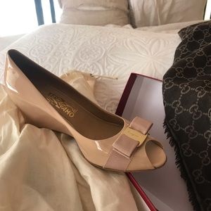 Salvatore Ferragamo Nude Wedges